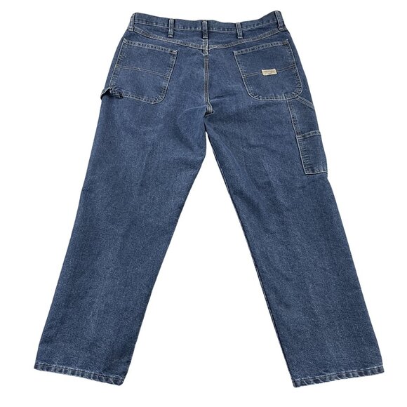 Wrangler Carpenter Jeans Mens 38x30 Straight Leg 94LSWDV Denim - Picture 2 of 7
